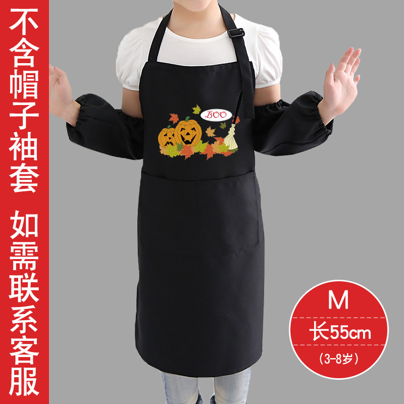 Estilo coreano de los niños delantal sin mangas Navidad Halloween tema actividad ropa comer pintura delantal protector imprimible