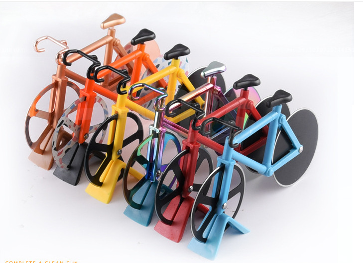 Bicicleta cortador de pizza Amazon transfronteriza cortador de pizza creativa cortador de pizza cocina herramienta para hornear regalo