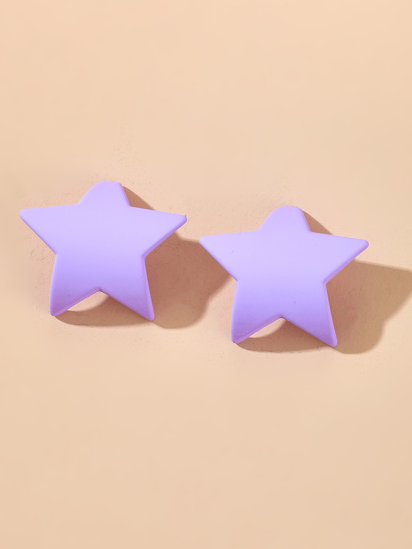 New Silver Needle Simple Purple Five-pointed Star Earring Creative Fashion Semi-circular Earrings Summer Jewelry Wholesale Nihaojewelry display picture 2