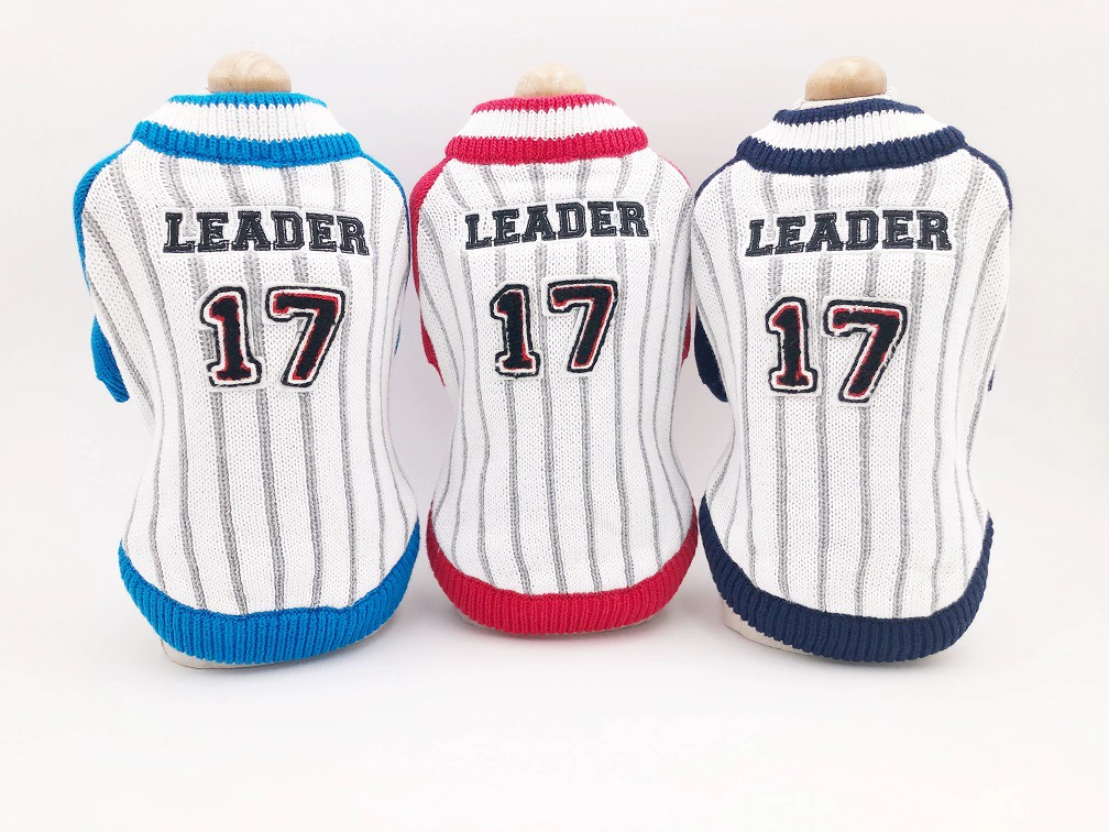 Свитер для домашних животных вязаный собачий свитер бейсбол спортивный свитер полотенце вышивка спортивный стиль