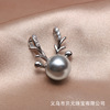 Necklace from pearl, pendant, micro incrustation, Korean style, simple and elegant design