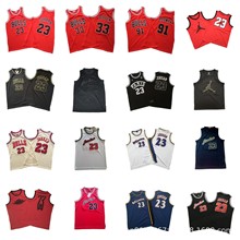 NBA球衣批发 公牛队23号 33号皮蓬 91号罗德曼密绣版篮球球衣