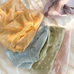 Ladies' Japanese-style cute mid-rise underwear, pure cotton, crotch antibacterial breathable summer thin set cotton triangle underwear for women