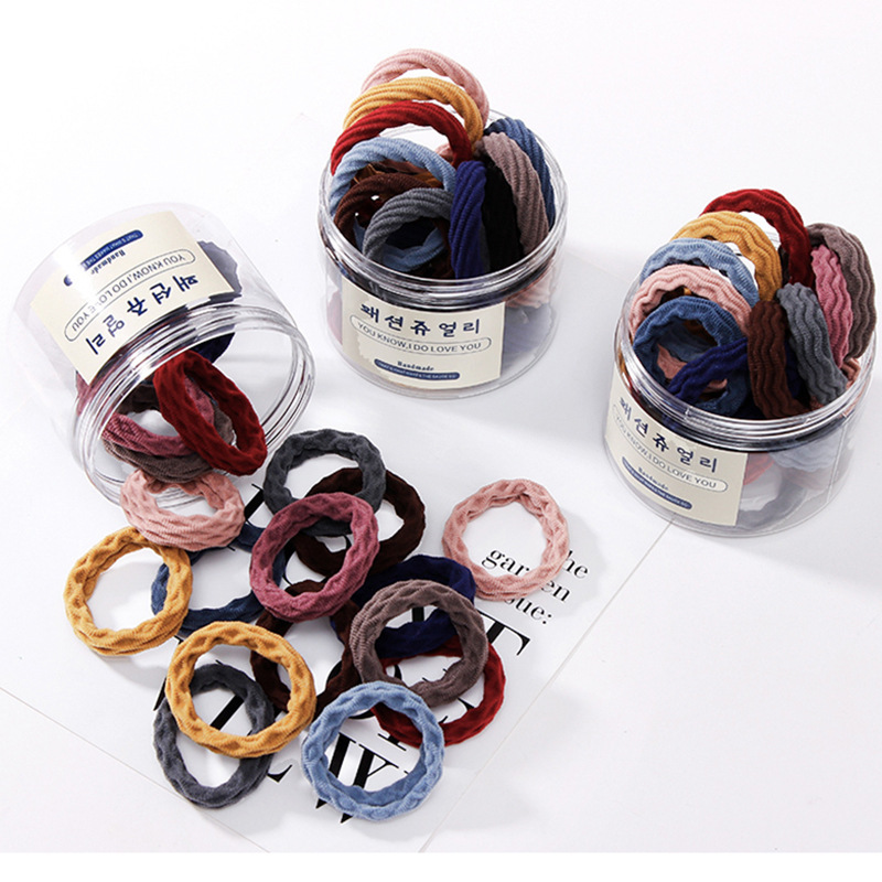 Simple High Elastic Seamless Cheap Scrunchies Set Wholesale display picture 13