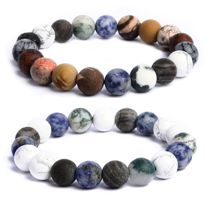 2PCS  New product: Eight planets in the solar system universe, Milky Way, starry sky bracelet, female Instagram,_voghion.com