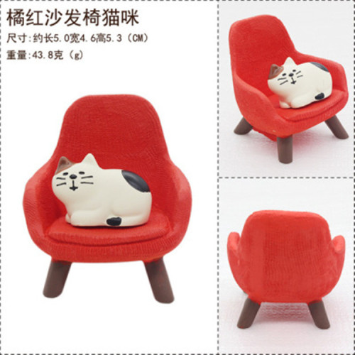 ZAKKA Japanese style sofa chair cat INS girly heart creative miniature scene resin doll small ornaments