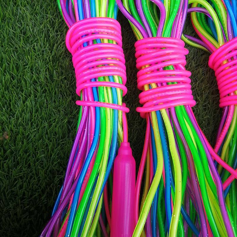 厂家批发双管闪光PVC跳绳塑料文体批发儿童运动跳绳体育健身用品