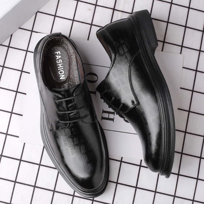 商务正装皮鞋男士真皮休闲男鞋英伦潮流透气新郎年轻款韩版结婚鞋|ms