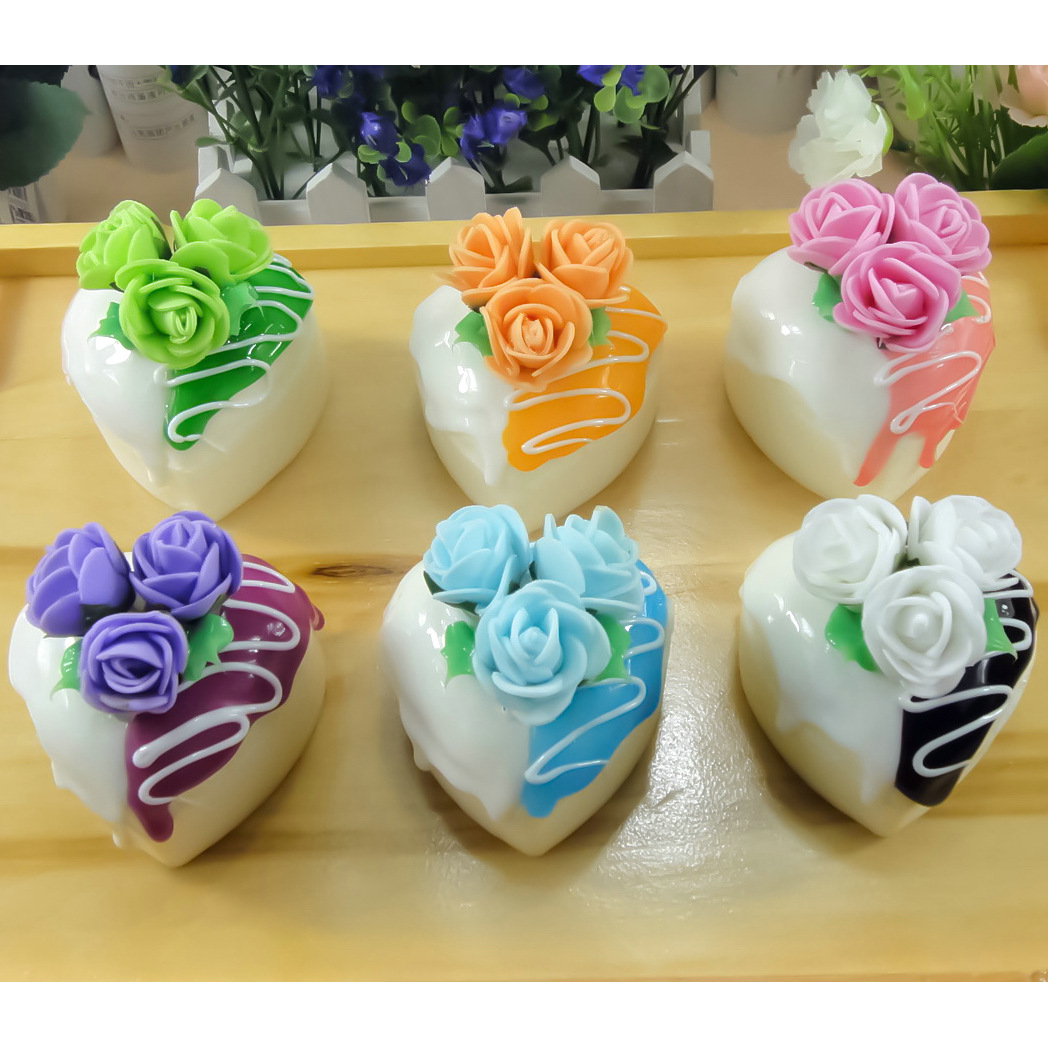 玫瑰心形双色奶油蛋糕FMC-F冰箱贴 创意家居摆饰摄影布景幼教玩耍|ru