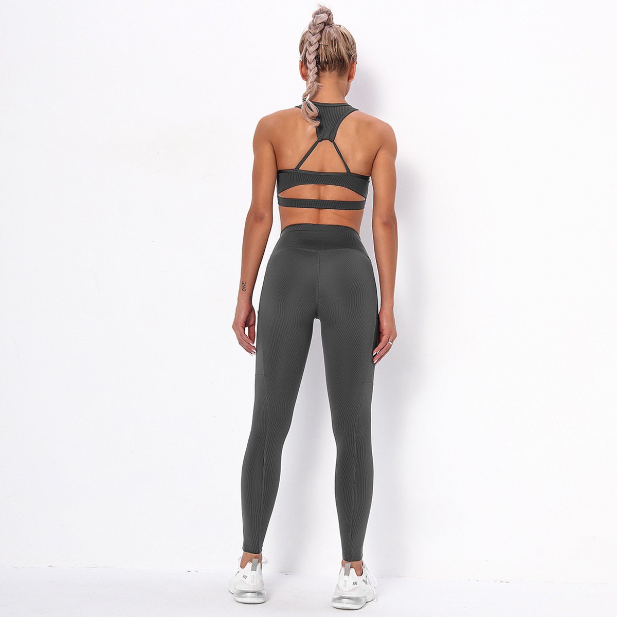 seamless knitted tight-fitting sports yoga clothes  NSLX12847