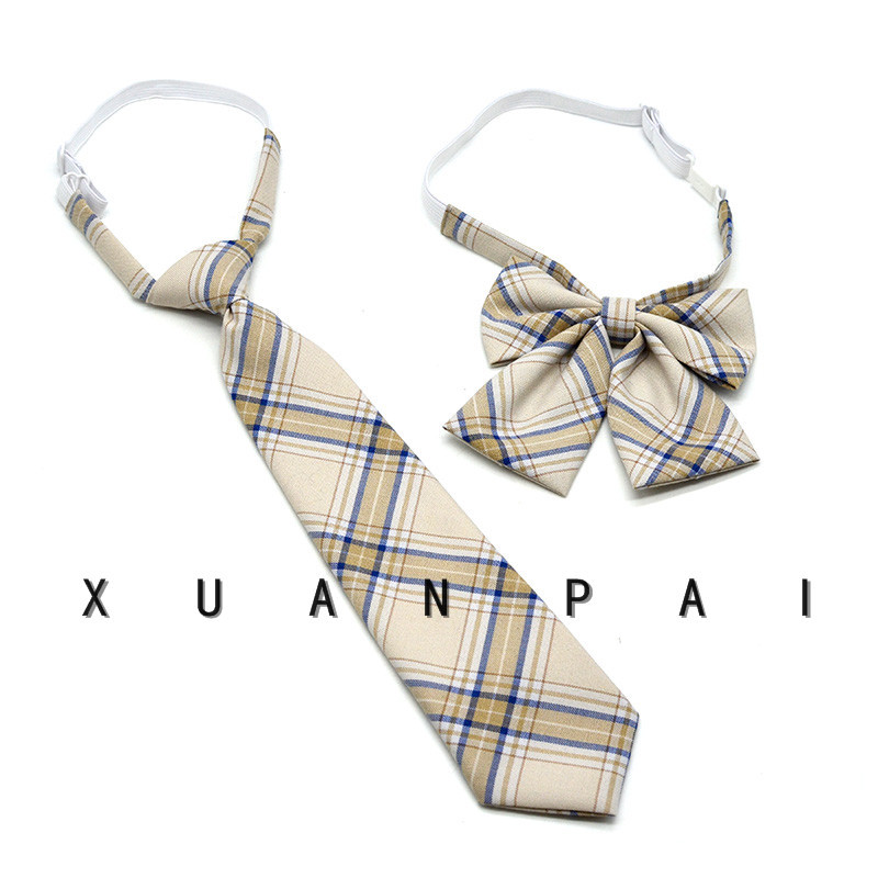日韩衬衫格纹领带领结中小学生格子蝴蝶结领花日系领带学院风
