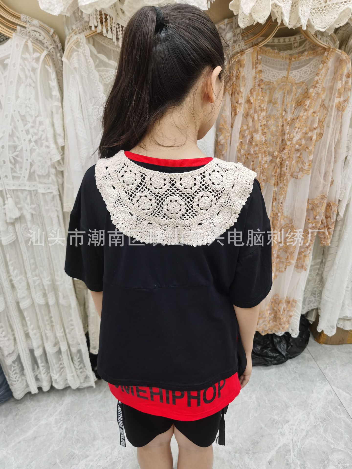 儿童披肩围巾超洋气蕾丝镂空韩版春夏气质百搭围脖外搭时尚小披肩