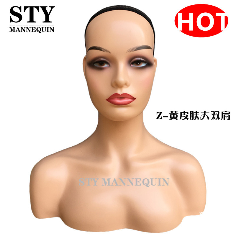 Double-shoulder mannequin head model wig...
