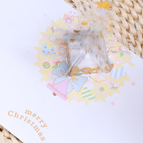 Christmas greeting card 3D three-dimensional Christmas gift crystal Christmas tree holiday blessing thanksgiving card foreign trade wholesale
