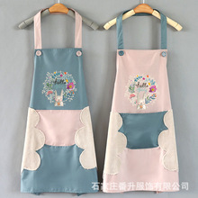 围裙女时尚家用厨房防水防油可爱日系无袖做饭围腰工作服logo