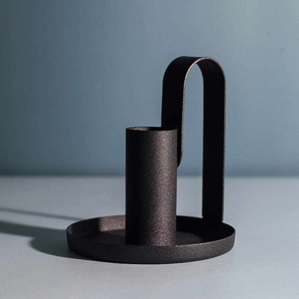 Cross -border candlestick retro Amazon Simple Black Iron Metal…