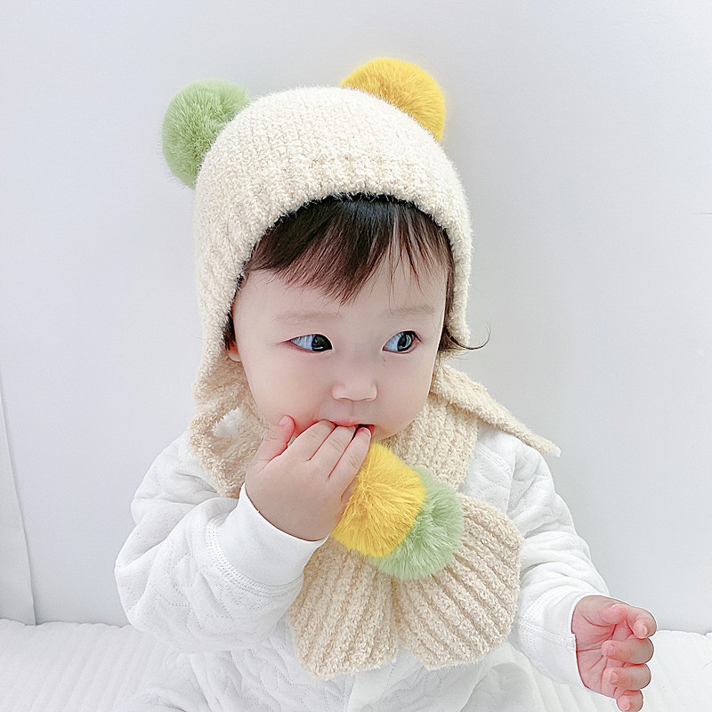 Winter Baby Knitted Ball Wool Hat Children's Ear Cap display picture 14