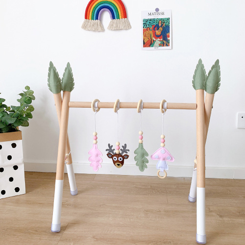 INS Decor Nordic Style Wooden Fitness Toy for Newborn Baby, Infant Fitness Frame, Children's Toy