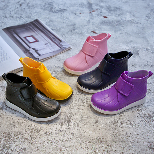 Foreign trade fashionable children's rain boots for men and women, soft-soled non-slip waterproof outer rain boots for men, cute lace-up versatile water shoes for women