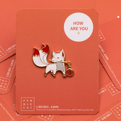 小狐狸胸針ins潮 個性高檔女防走光扣可愛日系徽章包包情侶男配飾