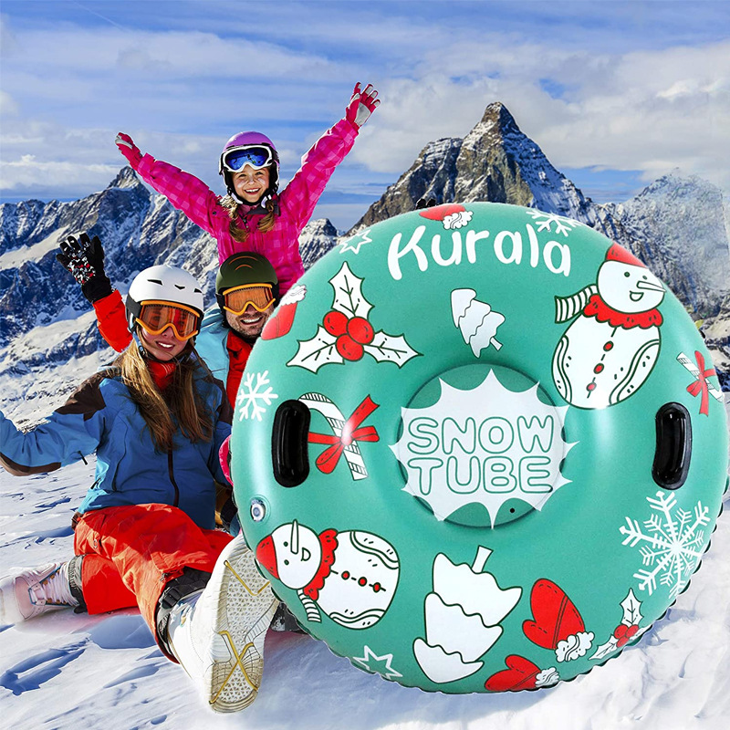 厂家定制PVC充气滑雪圈雪地拖拉圈雪地玩具吹气雪橇OEM|ru