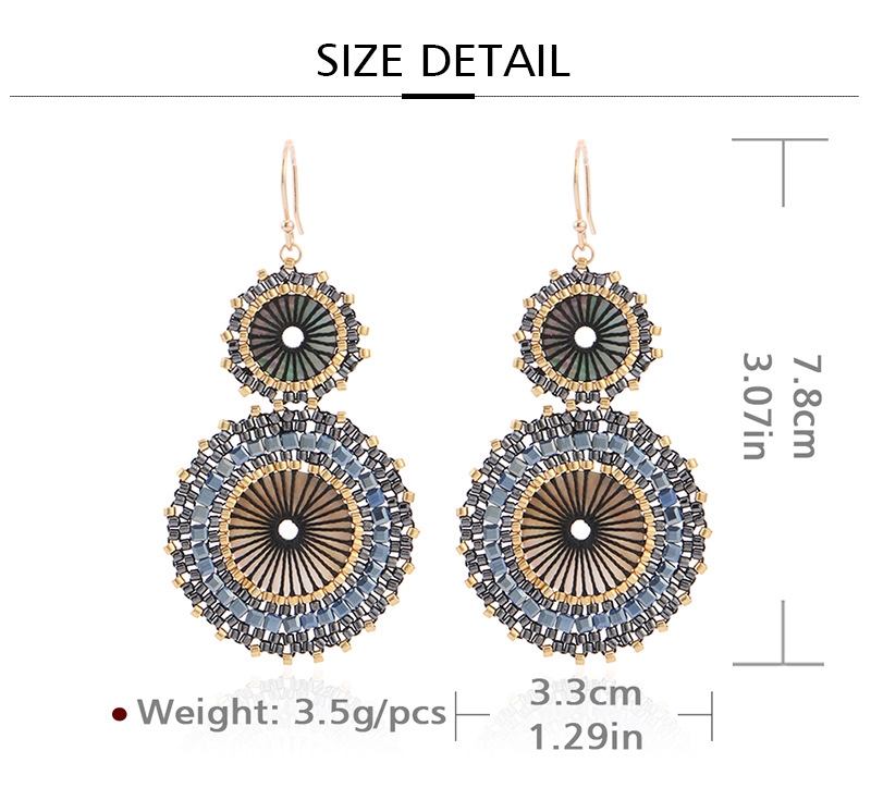 Drop Earrings Classification 1 Pair Retro Bohemian Round Seed Bead Drop Earrings