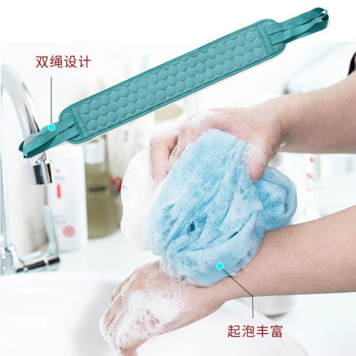 Three-piece set of bath towels, bath towels, thickened mud and decontamination bath balls, combination set, long back rub towels