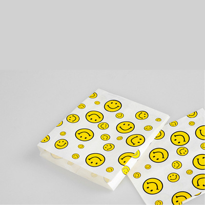 笑脸纸袋子薯条薯干零食包装袋一次性白色牛皮防油纸袋一件0个