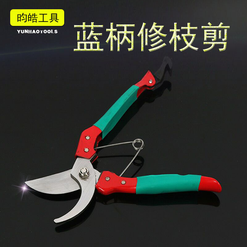 蓝柄果枝剪园艺剪刀果枝树枝剪省力修枝剪果园弯头花枝摘果剪子刀