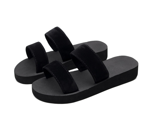 New non-slip fashion handmade flower women's flat wedge sandals casual beach slippers manufacturer wholesale