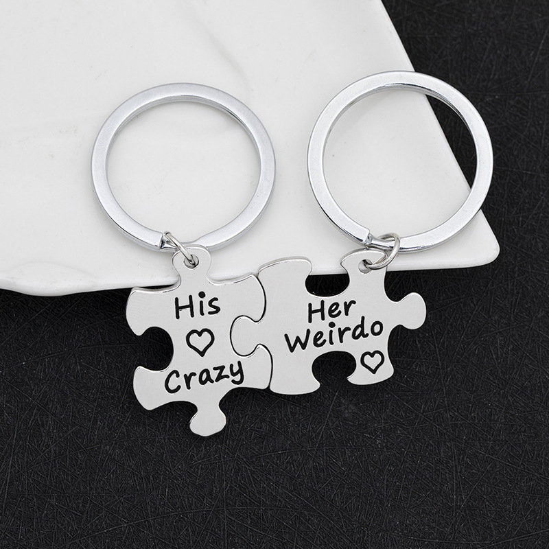 Fashion Square Couple Splicing Alloy Keychain display picture 8