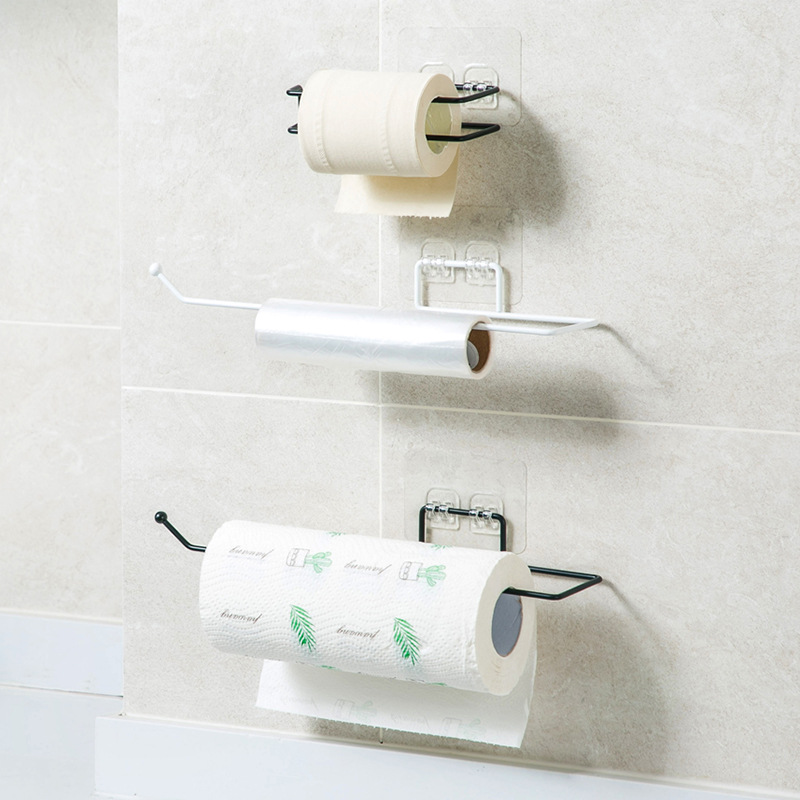 厨房纸巾架免打孔保鲜膜架吸油纸纸巾挂架用纸架壁挂式卷纸架|ms