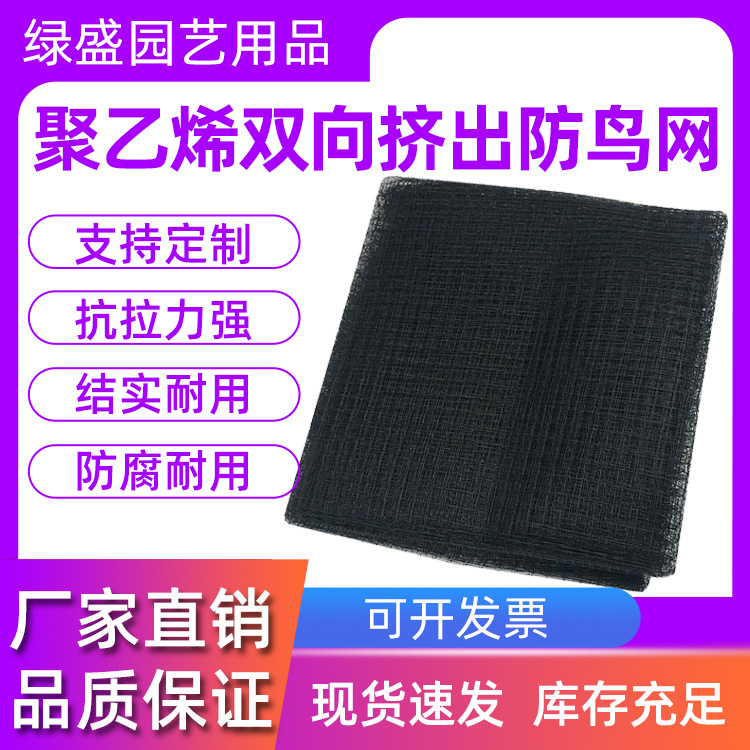 源头货源聚乙烯养殖网蔬果种植园林防护网接受定制双向挤出防鸟网