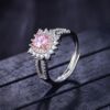 Golden tourmaline one size ring, accessory, diamond encrusted, pink gold, internet celebrity