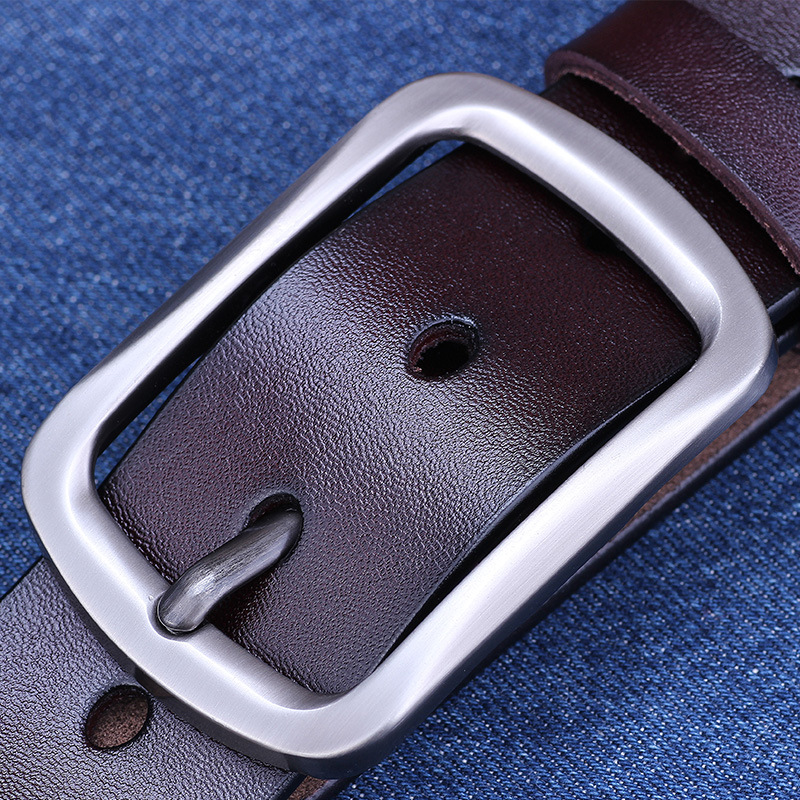 跨境爆款男士皮带真皮针扣纯牛皮休闲裤腰带韩版百搭厂家直销外贸|ms