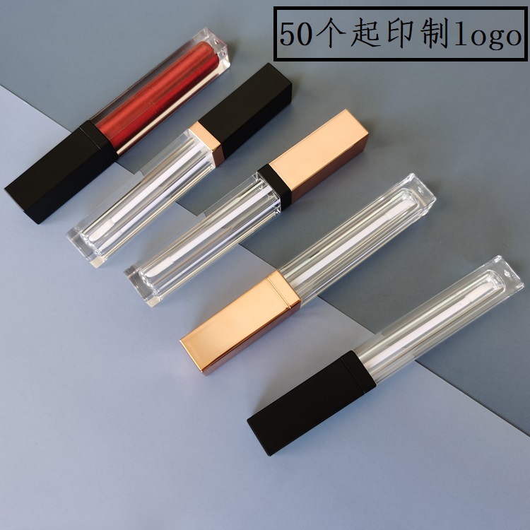 外貿跨境50個起印製logo 眼線睫毛空管 啞黑蓋唇釉唇彩管 5ml