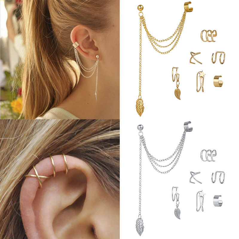 Fashion Leaf Metal Plating Women's Ear Clips 1 Set display picture 1