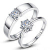 Accessory, zirconium for beloved, fashionable wedding ring, European style, Korean style