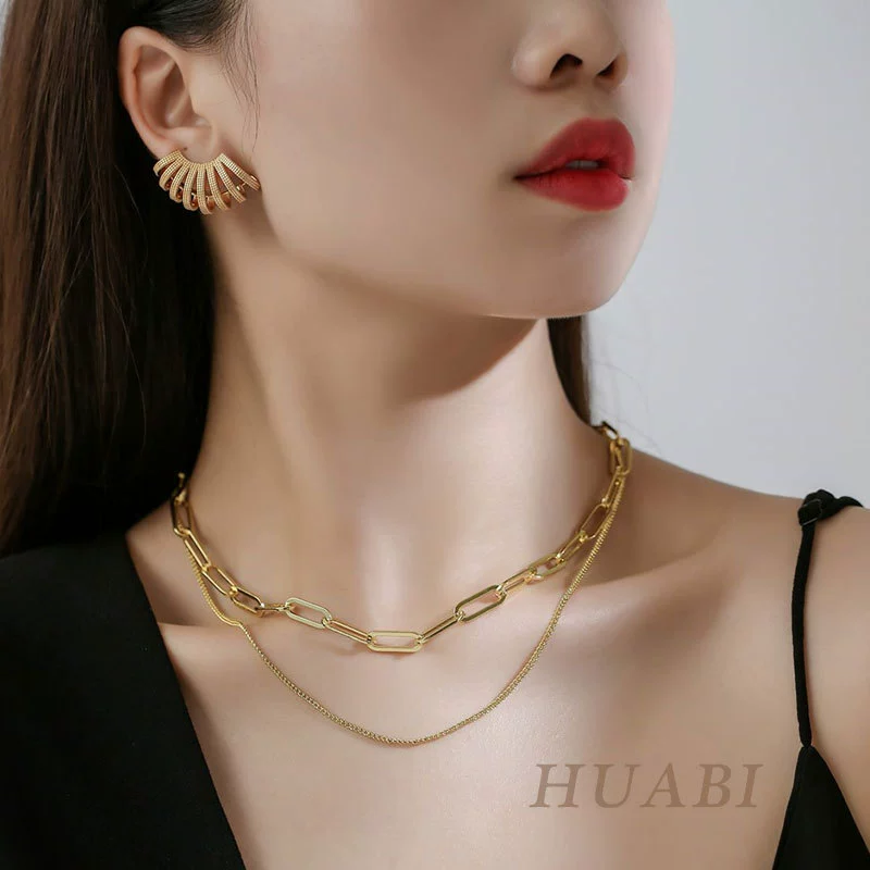 Серьги и ожерелье в моде Tide, корейский стиль, европейский стиль