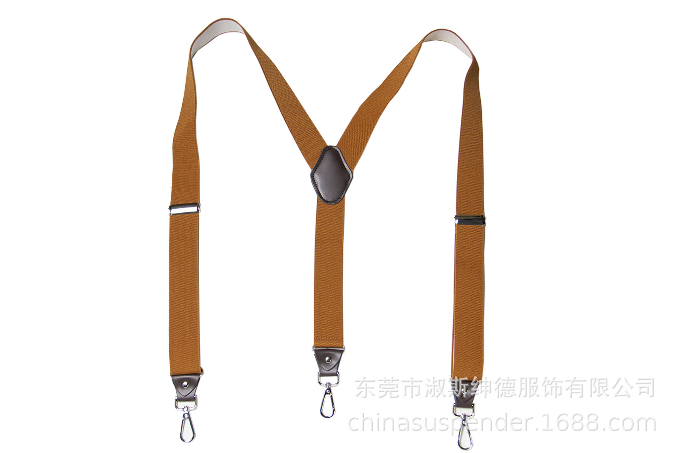 跨境货源品牌 成人3夹勾扣背带 Y型单色男女背带夹背带百搭-阿里巴巴