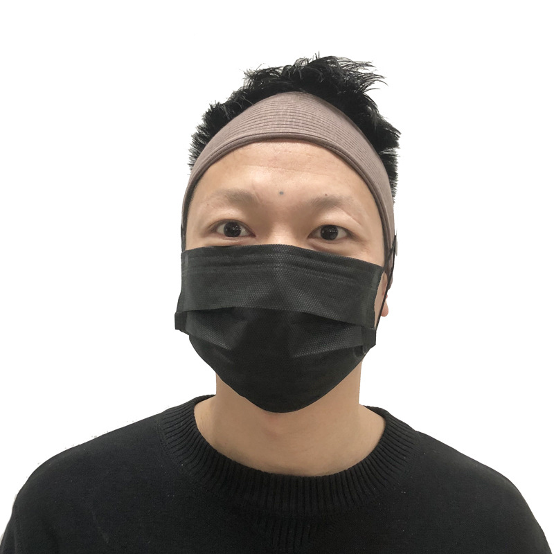 Fashion Sports Yoga Fitness Button Mask Anti-leaf Headband Solid Color Parent-child Couples Wholesale display picture 20