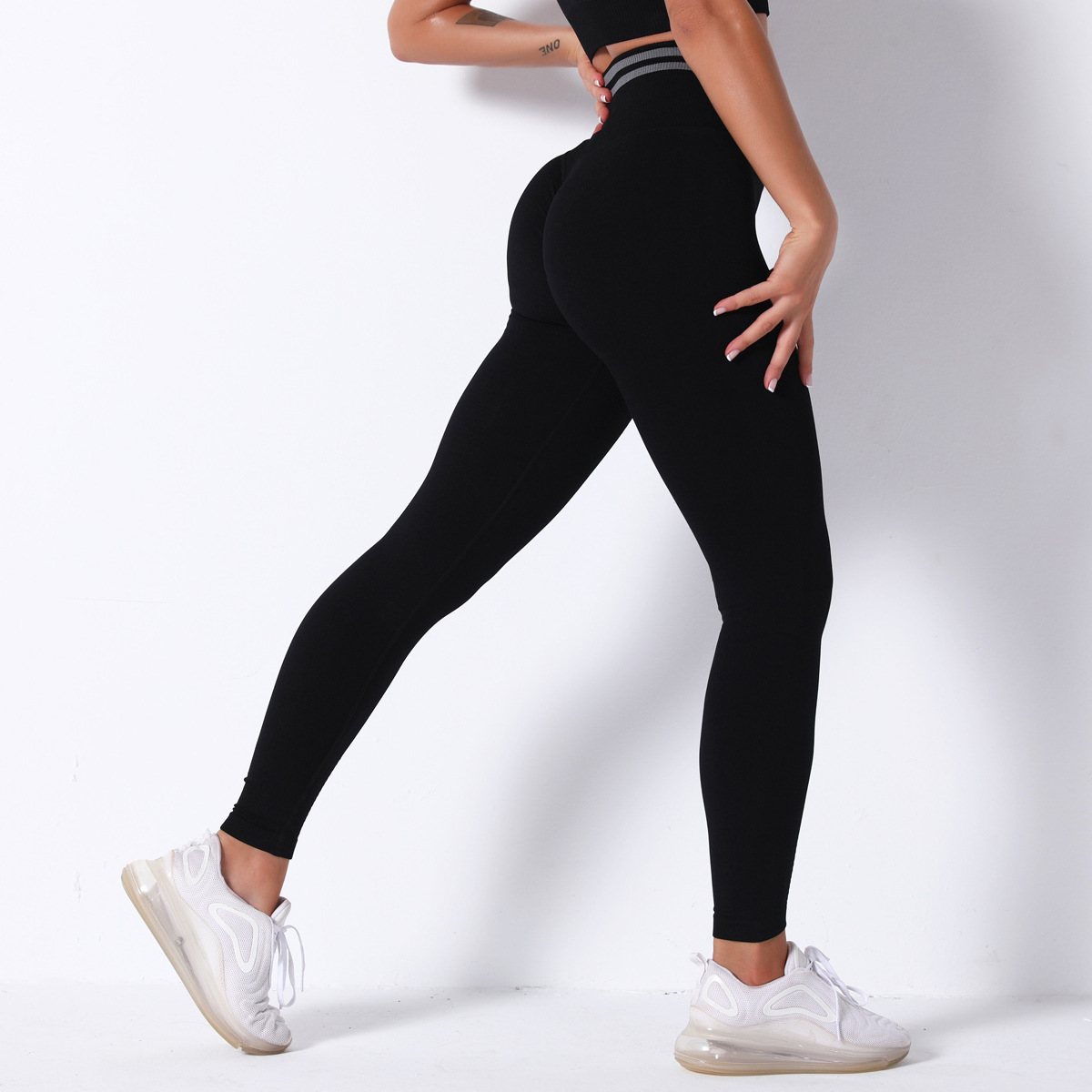 Hip-Lifting High-Waisted Elastic Tight-Fitting Bodybuilding Sports Pants NSNS10725