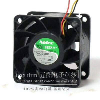 NIDEC VA225DC 6038 12V 1.1A 6CM FILENT SERVER CHASSIS FAN V35140-57