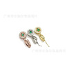 Accessory engraved, pendant, stone inlay, emerald lock, micro incrustation