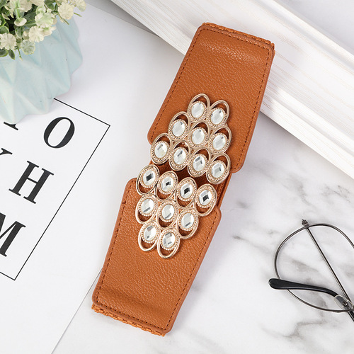 Manufacturer's special sale women's elastic waistband, fashionable elastic wide waist closure, new casual match skirt decorative wide belt