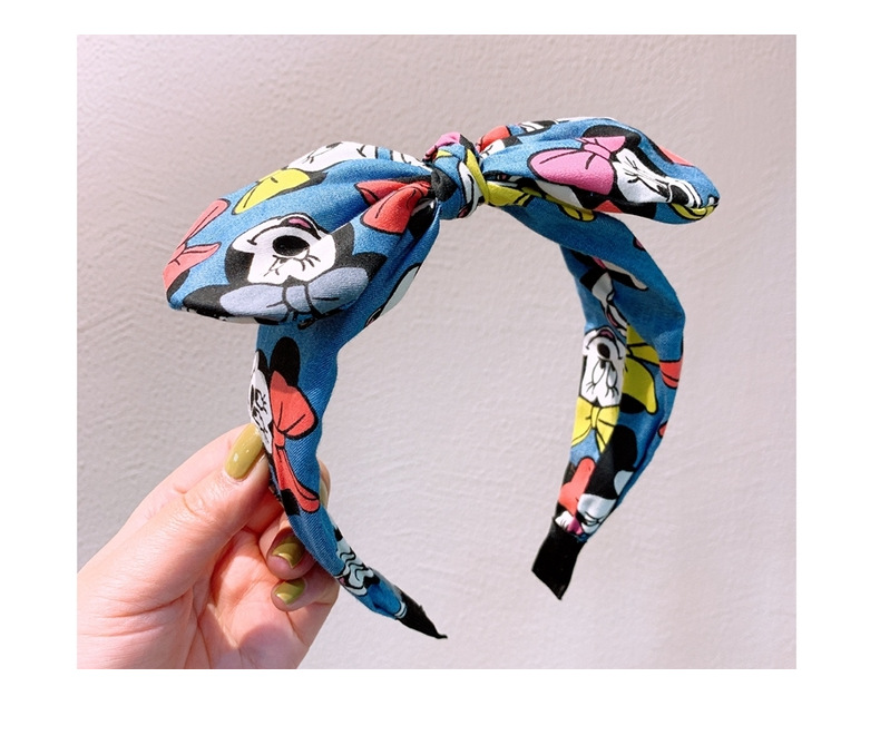 New Fashion Denim Print Cartoon Big Bowknot Cheap Headband Wholesale display picture 9