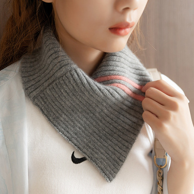 100% Pure cashmere scarf Autumn and winter keep warm Collar False collar Korean Edition Versatile cervical vertebra Collar Bandage