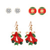 Earrings, small bell for elderly, Christmas set, suitable for import, 3 piece set