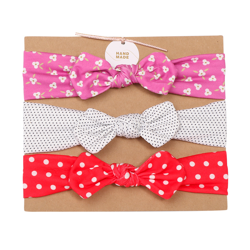 Banda para el cabello infantil conjunto de tres piezas 70946 dulce nueva diadema traje de belleza arco completo orejas banda para el cabello del bebé