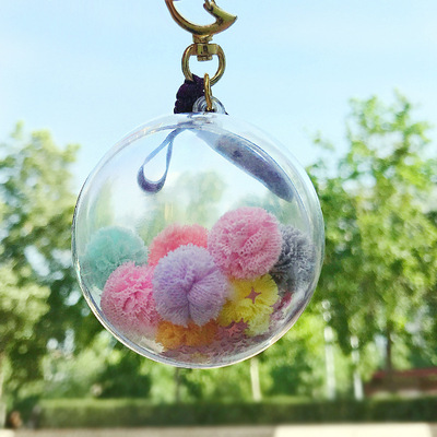 hollow Plastic Transparent balls Jewelry Storage Spend eternity decorate parts Glass ball Pendant manual diy Hairdressing